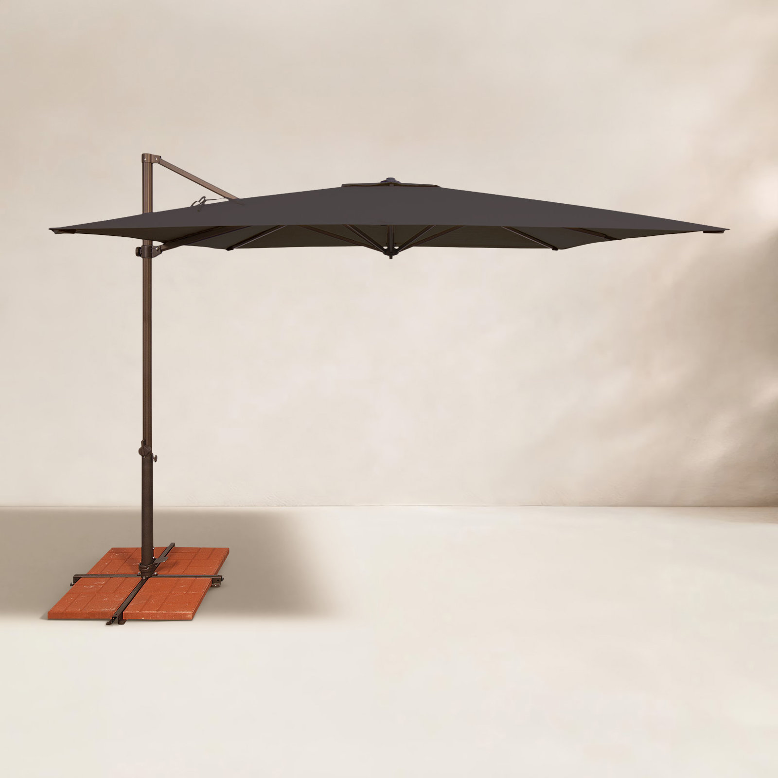 Cora 8.6' Sunbrella® Cantilever Umbrella, Canvas Black Sunbrella® Canvas, Bronze