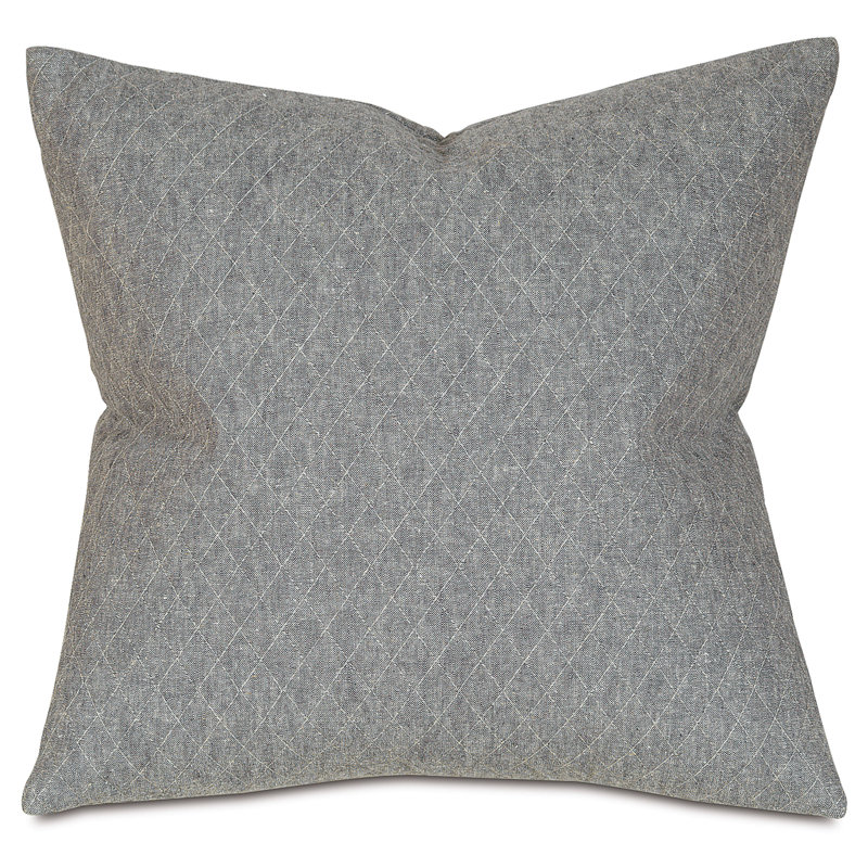 Bowen Linen Square Pillow Cover & Insert, Bowen Slate