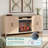 Sasha 80” Modern Reeded TV Stand with duraflame® Smart Electric Fireplace with Alexa Voice & App Control-128929317