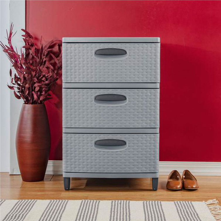 Sterilite Gray Weave 3-Drawer Storage Cart