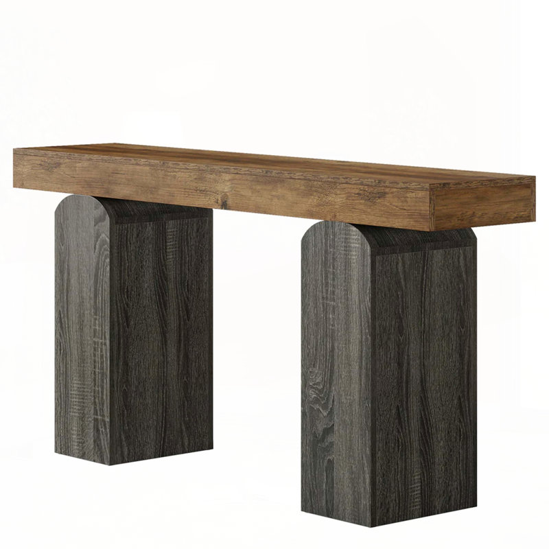 63-Inch Two-Tone Console Table - Arched Legs