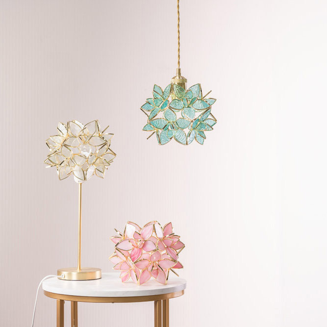 17cm H Glass Round Pendant Shade, Blue