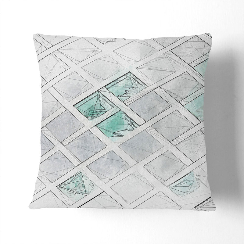 Geometric Square Cushion, Black, 40cm H x 40cm W x 15cm D