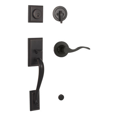 Handleset with Single Cylinders Deadbolt and Premiere Essentials Door and Premiere Essentials Rosette