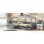 Lit plateforme simple avec trois tiroirs de rangement sous le lit, gris-1050463131