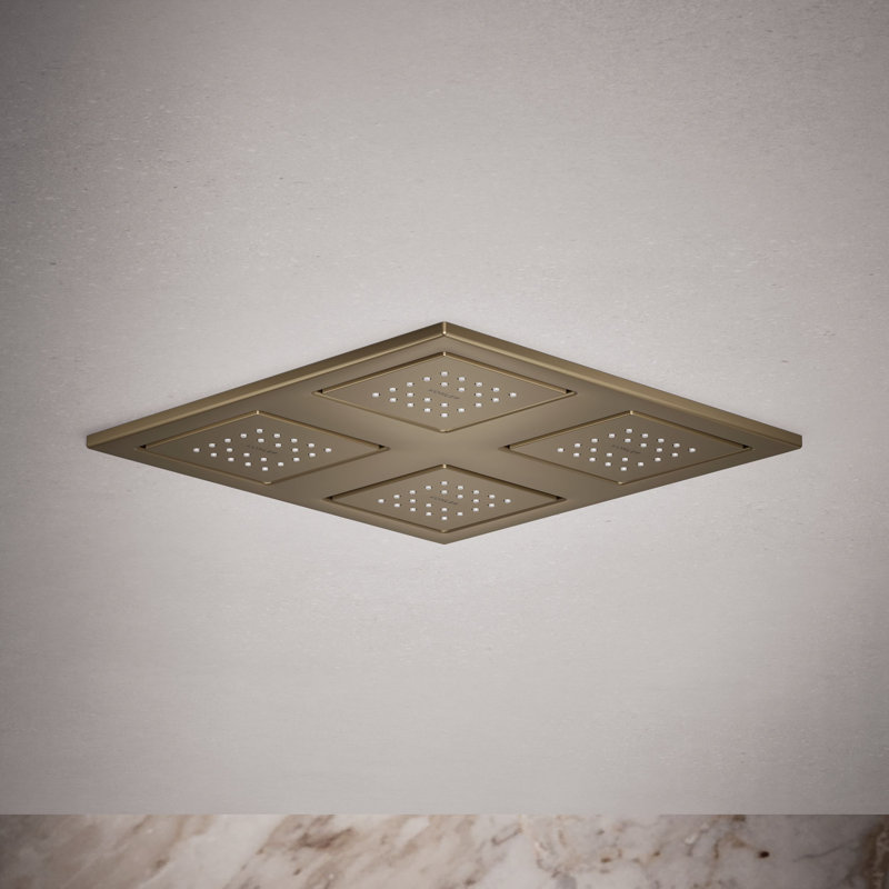 WaterTile Rain Overhead Showering Panel with 4 22-Nozzle Sprayheads, Vibrant Brushed Bronze