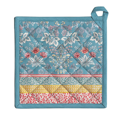Maison d' Hermine Pot Holders 100% Cotton Heat Resistant Potholders 8" x 8" Hot Pads with Loop BBQ Cooking Baking Valentines Day Decorations Handling Hot Pans Spring/Summer (Pack of 1, Marquise)