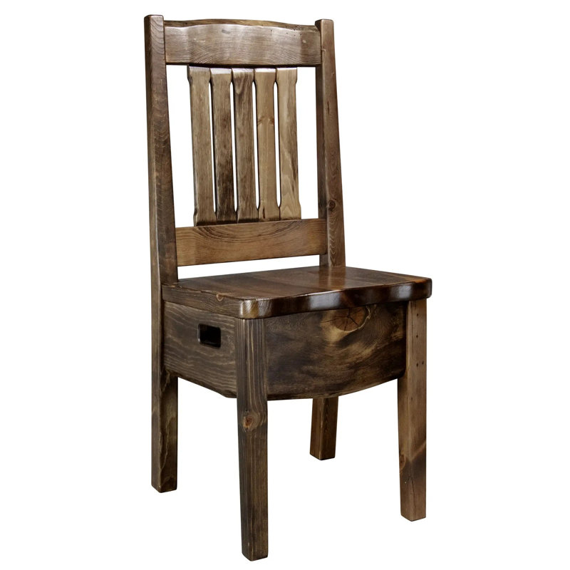 Chaise d'appoint de salle à manger Kishea, Bois brun moyen