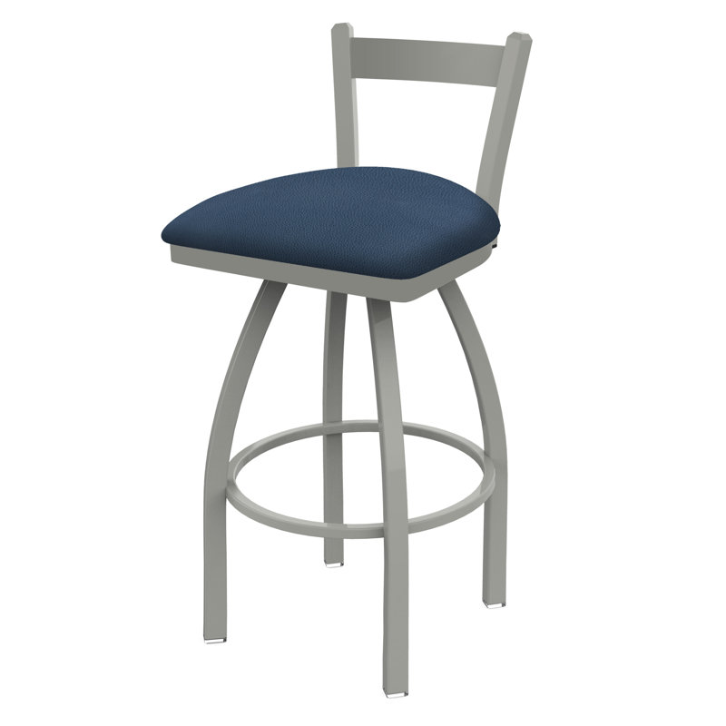 821 Catalina Low Back Swivel Bar Stool, Anodized Nickel, Rein Bay, Bar Stool (30" Seat Height)