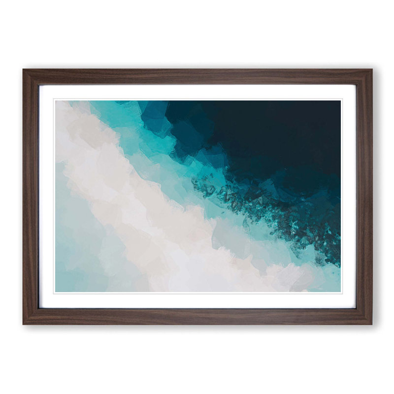 Cocoa Island Beach in Abstract - Picture Frame Graphic Art Print, Walnut Framed, 27cm H x 36cm W x 2cm D