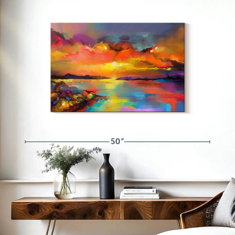 Paysage marin abstrait Avery, H 24 po x l 36 po