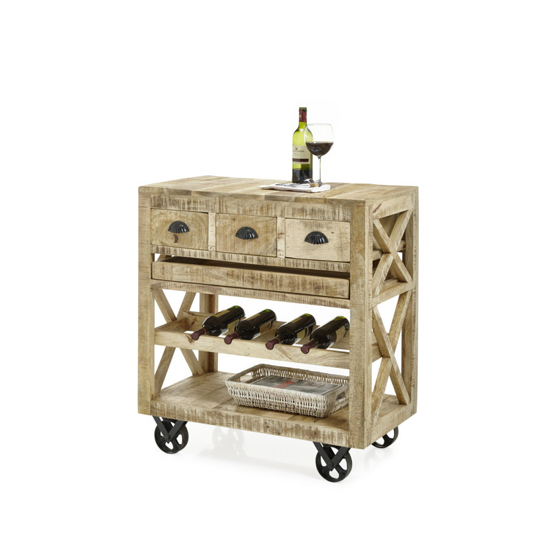 Solid Wood Bar Cart