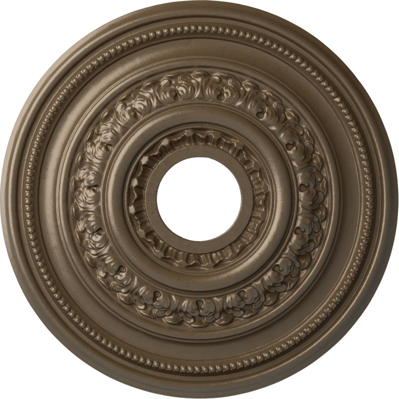 Médaillon de plafond H 17,625 po x l 17,625 po x P 1,875 po Orleans, Argent chaleureux