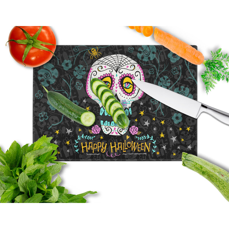 Verre trempé de la caroline de la planche à découper joyeux halloween