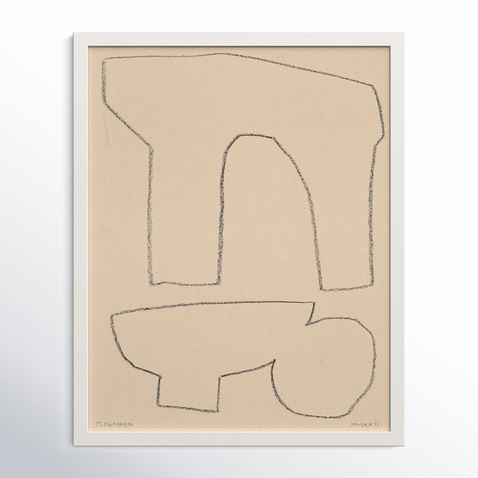 Outlines 2 by Michael Kempen, White Framed, 30" W x 38" H