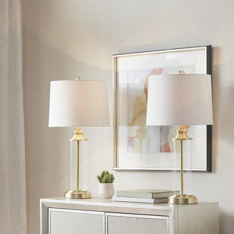 Ensemble de 2 lampes de table Clarity, Polyester, Doré