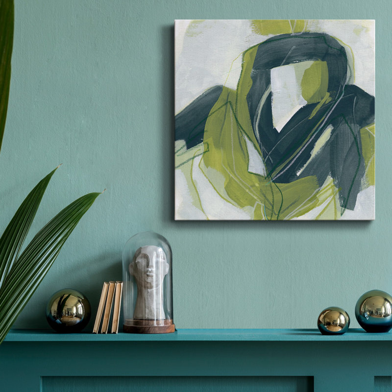 Verdigris Motion III - Toile encadrée de qualité supérieure - prête à être accrochée, H 32 po x l 32 po x P 1 po