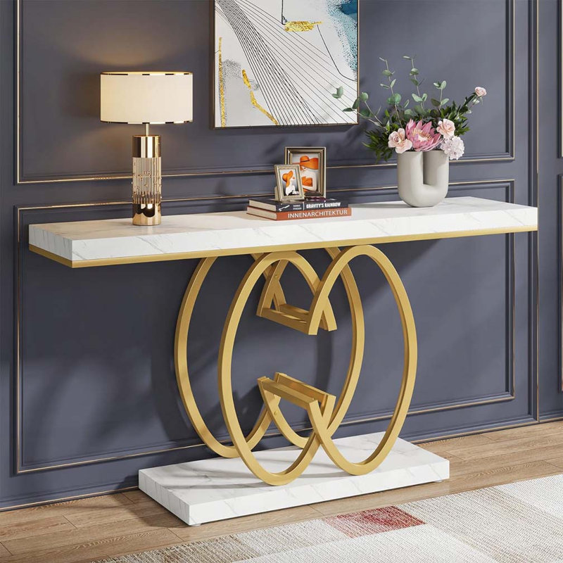 Console de 55 po de long en faux marbre