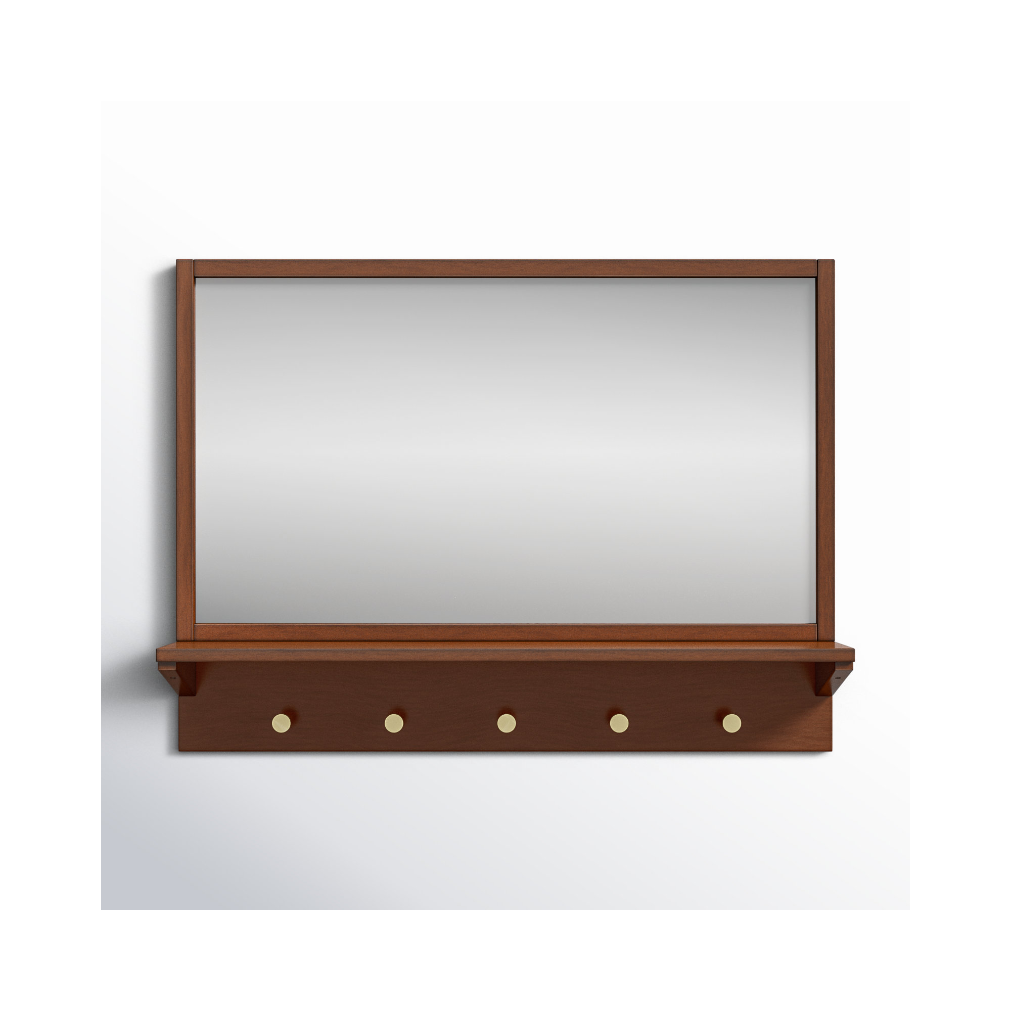 Adreanna Wood Rectangle Wall Mirror, 21" x 28", Pecan