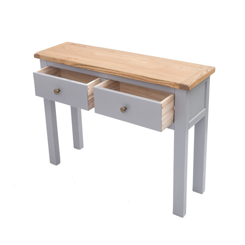 Rosewood 100cm Console Table, Grey/Brass