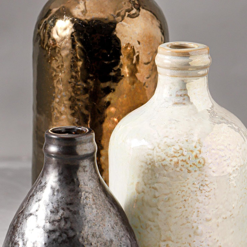 Ensemble de 3 vases en céramique pour décoration intérieure