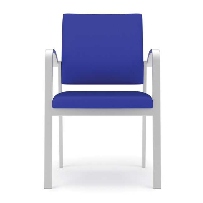 Chaise d'invité Newport, Argent, Bleu impérial Patriot Plus - vinyle facile à net