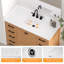 Comptoir de meuble-lavabo en quartz blanc 48 po avec lavabo en céramique, dosseret et éclaboussures latérales