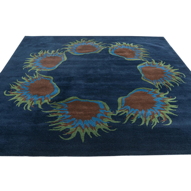 Tapis carré bleu marine Noell