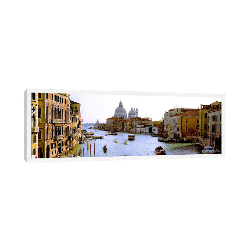 Boats In A Canal With A Church In The BackgroundSanta Maria Della Salute, Grand Canal, Venice, Veneto, Italy by Panoramic Images - Panoramic Gallery-Wrapped Canvas Giclée on Canvas