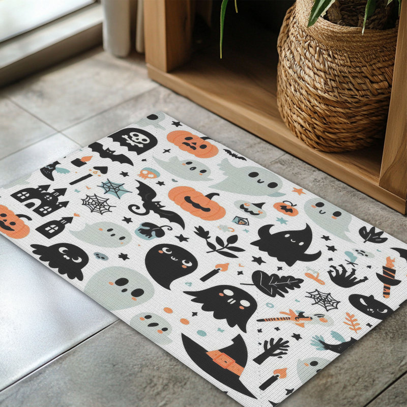 Bone-Chilling Halloween Braided Rug, Rectangle 3' x 5'