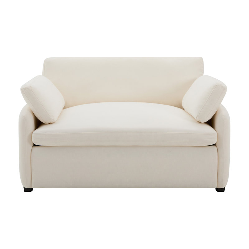 [Vidéo] Canapé simple surdimensionné en chenille 50 * 43 ", Crème