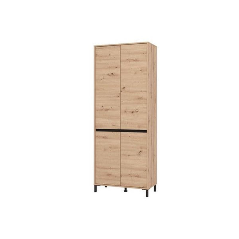 30 Pair Shoe Storage Cabinet, Light Yellow Wood