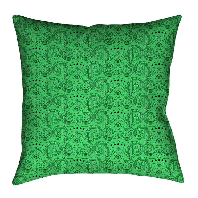 Coussin Katelyn Elizabeth, 14 po x 14 po, Vert, Polyester