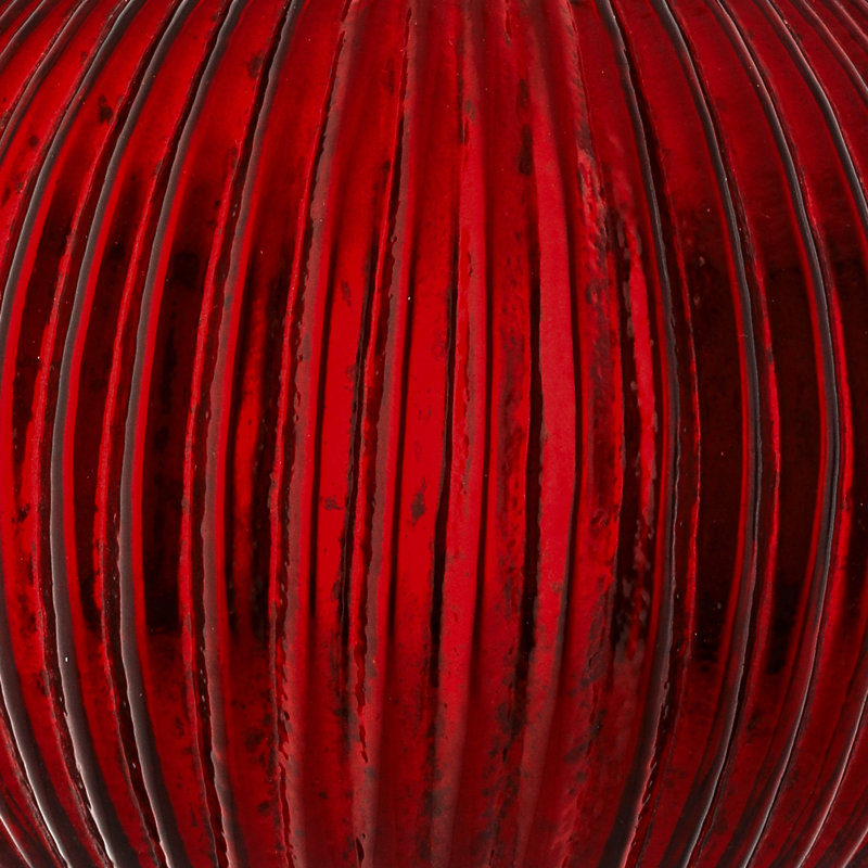 Ornement boule en verre strié 6 "