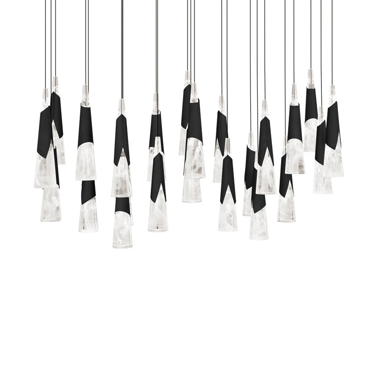 Luminaire suspendu à DEL Kilt, Noir, H 16 po x l 54 po x P 12 po, 23