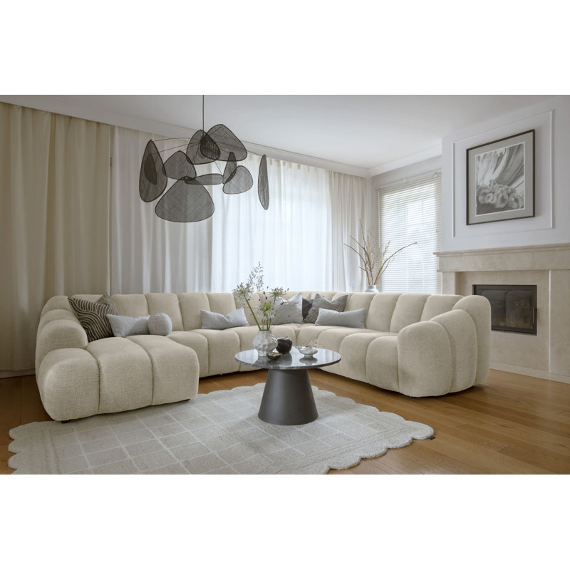 Shell 8 Seater Corner Sofa , Right Hand Facing, Beige