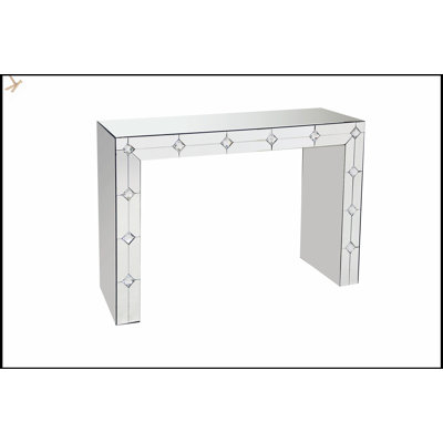 Console Hessa à miroir et faux strass, assemblée, glamour et élégante pour votre décor