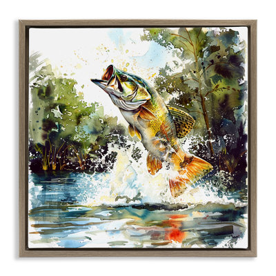 Art mural sur toile flottant, "Fish Jilling Splash" par LSR Design Studio
