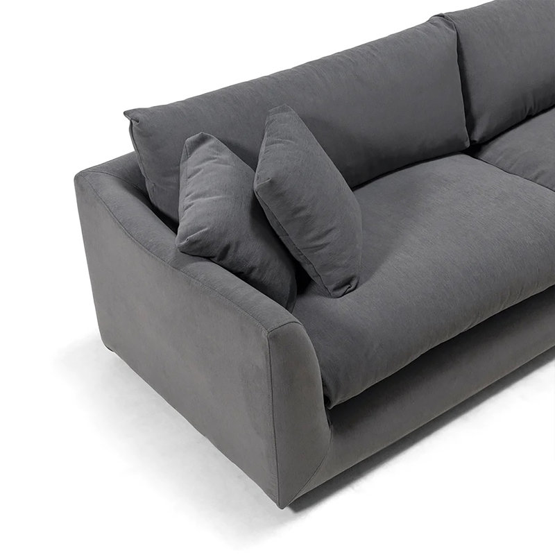 Canapé modulaire à accoudoirs évasés Dekayla, Microfibre/microsuède gris