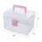 Clear Storage Basket with Pink Handle and White Tray