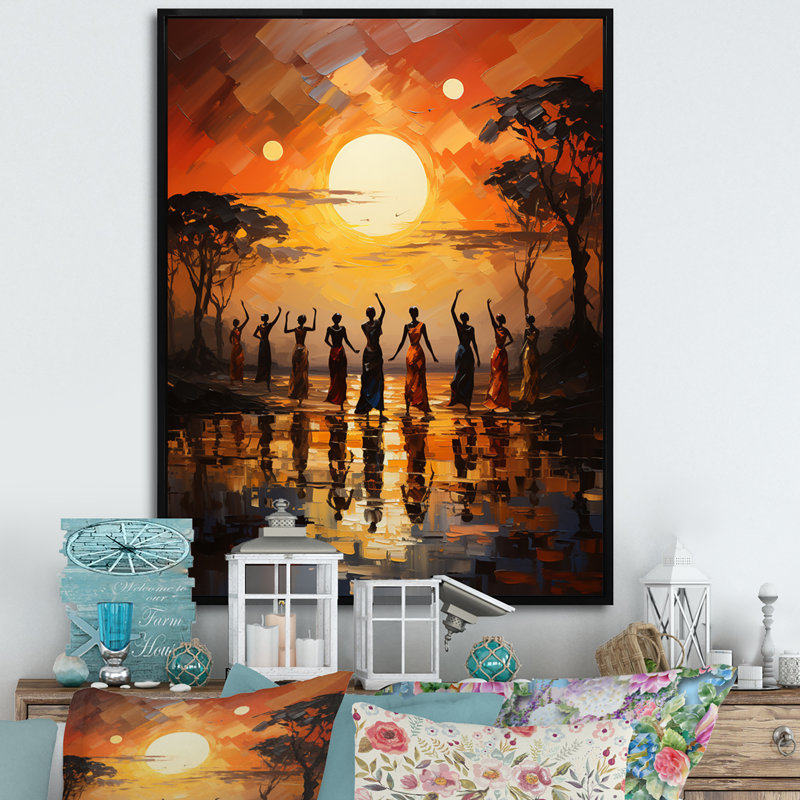Kloman African Savannah Melody II, H 32 po x l 24 po x P 1 po, Cadre flottant noir
