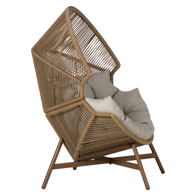 Sergey Wicker Outdoor Lounge Chair, Nature, Beige