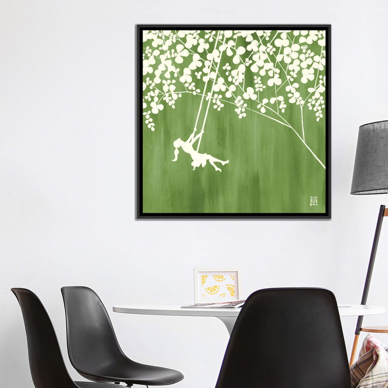 «Summer at the Cottage I», impression sur toile, H 37 po x l 37 po x P 1,5 po, Toile avec cadre noir, Pas de tapis