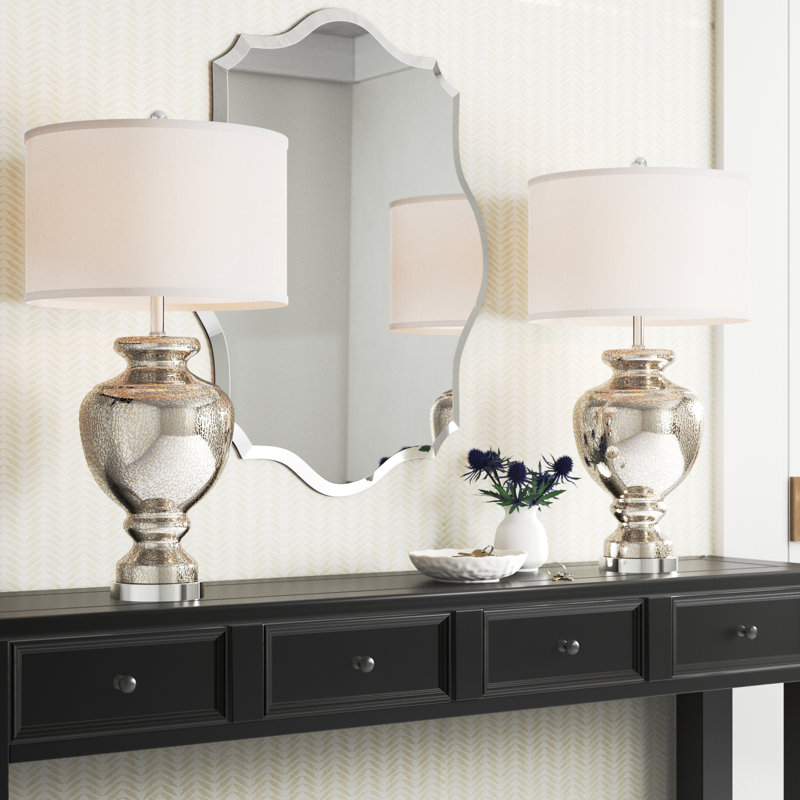 Briggs 28" Table Lamp, Mercury Glass, 2