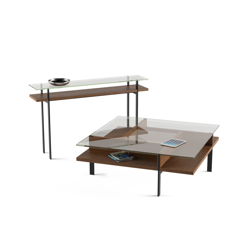 Terrace Coffee Table, 16.25" H x 44" L x 34" W, Natural Walnut