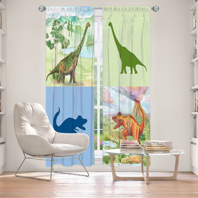 Dinosaur Collage Room Darkening Thermal Outdoor Rod Pocket Curtain Panels -  East Urban Home, 9A65AC49E5D947F88016722261B17023