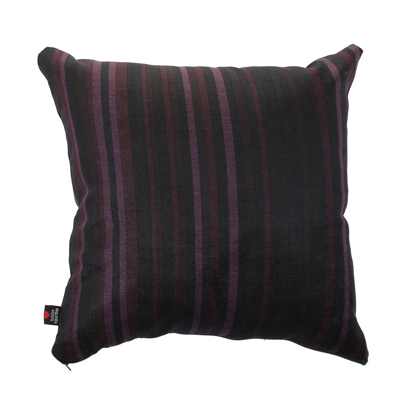 Alonzo Striped Square Throw Cushion, 43 x 43cm, Purple