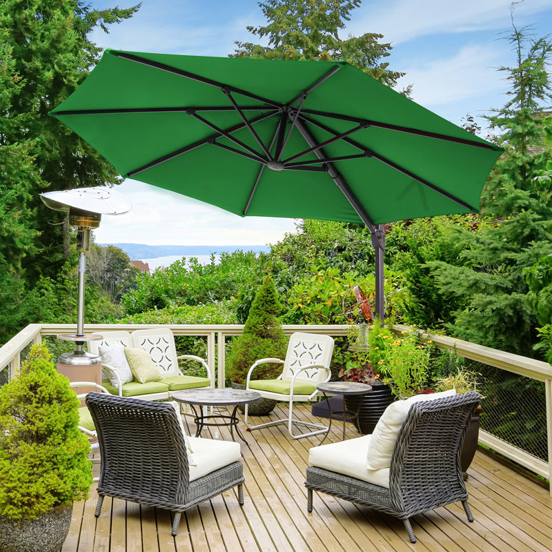 Parasol en porte-à-faux 11 pi Daljeet, Kelly vert