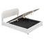 Lit plateforme tapissier grand avec système de rangement hydraulique Teddy