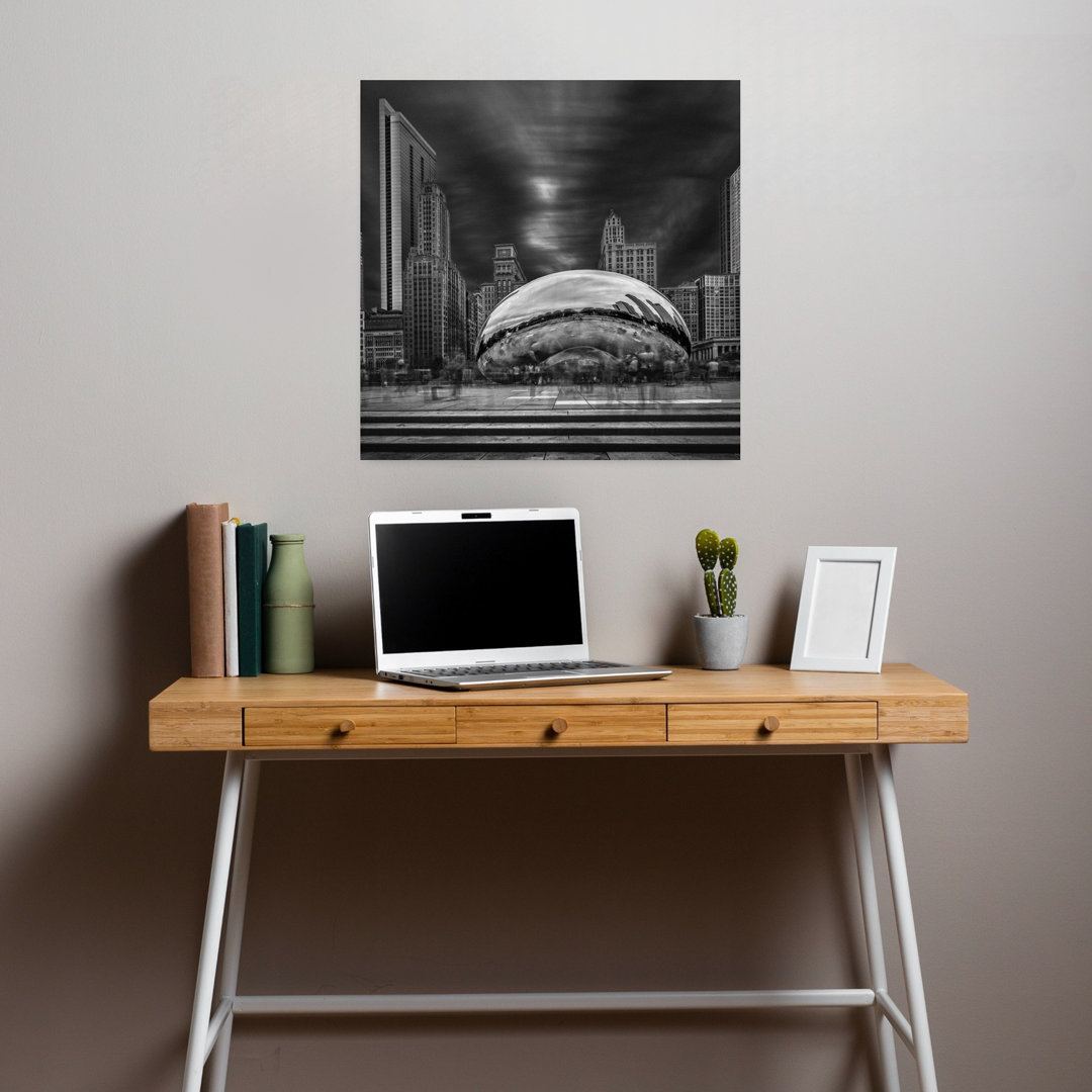 Cloud Gate Abstract Contemporary Architecture City Wall Art by Shelley Quarless - Wrapped Canvas Print